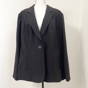 Classic Black Pinstripe Blazer